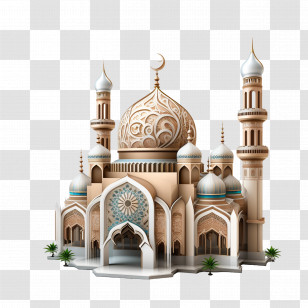 Eid Ul Adha - Illustration Of Islamic Mosque With Minarets And Domes Transparent PNG