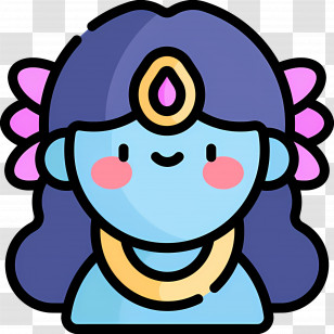 Krishna - Blue Cartoon Character With Jewelry Transparent PNG