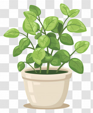 Houseplant - Green Houseplant In Ceramic Pot Illustration Transparent PNG