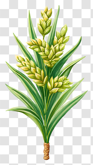 Palm Branch Lulav - Green Wheat Stalks Illustration Transparent PNG