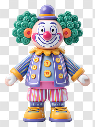 Clown Doll - Colorful Clown Toy Figure Transparent PNG