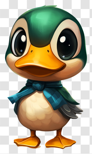 Chibi Mallard Duck - Cute Cartoon Duck Transparent PNG