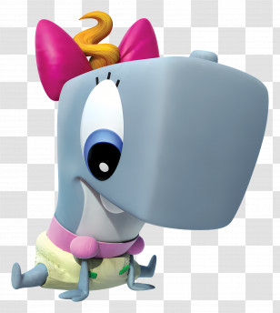 Pearl Krabs - Cute Baby Whale Cartoon With Bow Transparent PNG