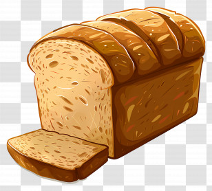 Whole Wheat Bread - Freshly Sliced Bread Loaf Transparent PNG