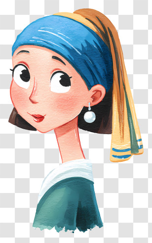 Girl With Pearl Earring - Girl With Pearl Earring Transparent PNG
