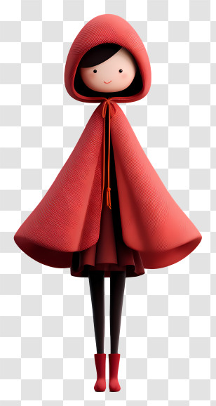 Girl Wearing Red Cape - Little Red Riding Hood Illustration Transparent PNG