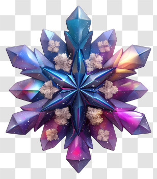 Snowflake Animated - Iridescent Crystal Snowflake Ornament Transparent PNG
