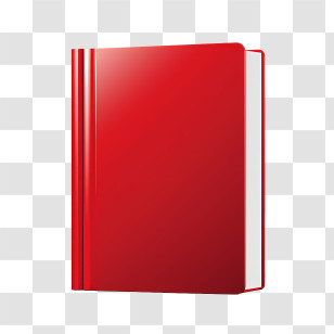 Book Cover Mockup - Red Closed Book With Glossy Cover Illustration Transparent PNG