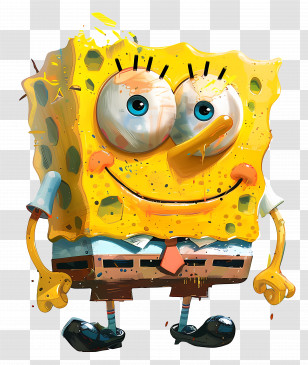 Spongebob - Yellow Sponge Cartoon Character Illustration Transparent PNG