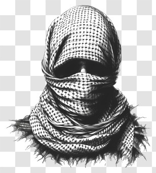 Keffiyeh - Masked Figure With Covered Face Transparent PNG