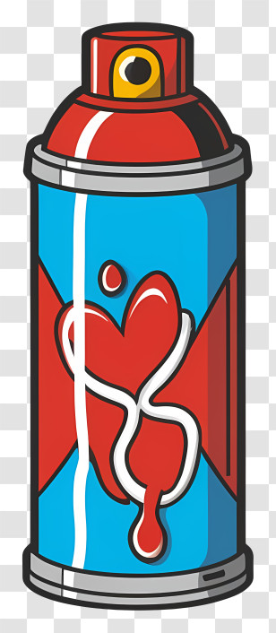 Art - Colorful Spray Paint Can With Heart Transparent PNG