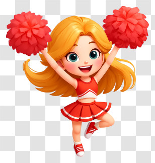 Cheerleader Girl - Cute Cheerleader Girl Transparent PNG