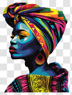Black History Month - Vibrant Pop Art Portrait With Bold Colors Transparent PNG