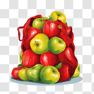 Apples - Bag Of Red And Green Apples Transparent PNG