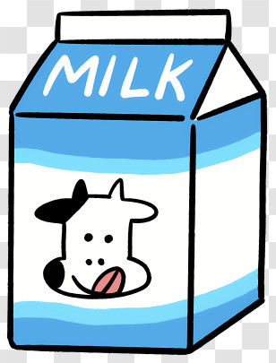 Icon - Cartoon Milk Carton With Cow Design Transparent PNG