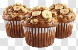 Banana Nut Muffins - Banana Nut Muffins Illustration For Cozy Snacking Transparent PNG