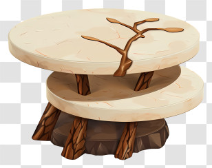 Coffee Tables - Rustic Wooden Tables With Tree Design Transparent PNG