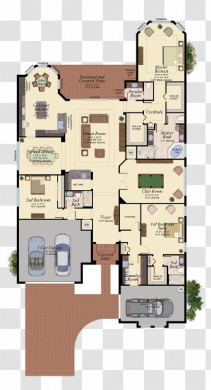 Floor Plan House G. L. Homes Of Florida Corporation - Residential Area Transparent PNG