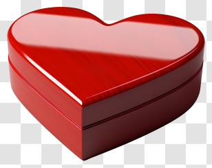 Gift Box - Red Heart-Shaped Box Transparent PNG