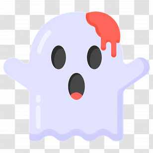 Halloween Ghost - Ghost With Red Stain Cartoon Illustration Transparent PNG