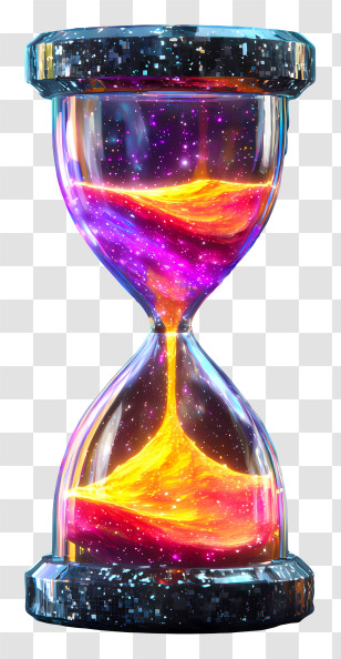 Psychedelic Color - Galactic Hourglass With Neon Sand Transparent PNG