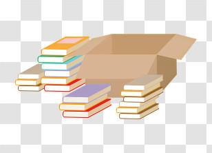 Icon - Books And Box Illustration Transparent PNG