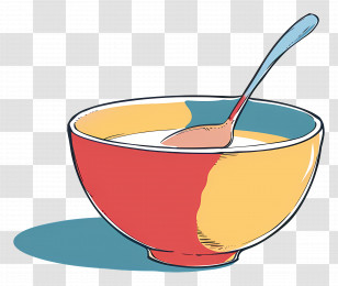 Cereal Bowl - Colorful Bowl With Spoon Transparent PNG