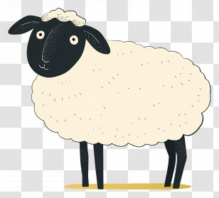 Sheep - Cartoon Sheep With Black Face Transparent PNG