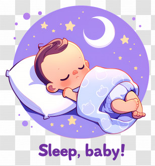Baby Sleep Day - Cute Sleeping Baby Illustration Transparent PNG