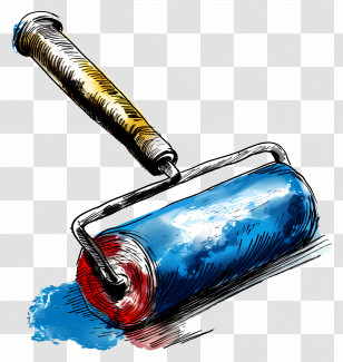 Paint Roller - Blue Paint Roller For Home Improvement Transparent PNG