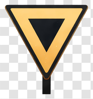 Yield Sign - Yellow Yield Sign Transparent PNG