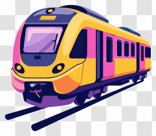 Train - Colorful Modern Train Illustration Transparent PNG