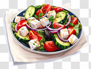 Greek Salad - Greek Salad With Fresh Ingredients Transparent PNG