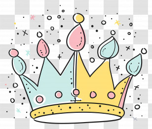 Doodle Crown - Colorful Crown With Playful Design Transparent PNG