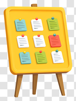 School Notice Board - Colorful Bulletin Board With Notes Transparent PNG
