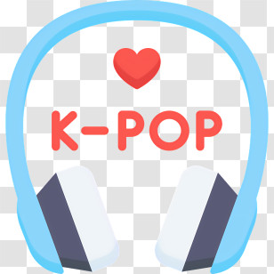 Kpop - K-pop Heart With Headphones Icon Transparent PNG
