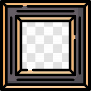Photo Frame - Wooden Square Frame Transparent PNG