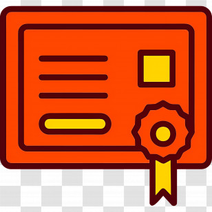 Certificate Template - Red Certificate With Yellow Ribbon Transparent PNG