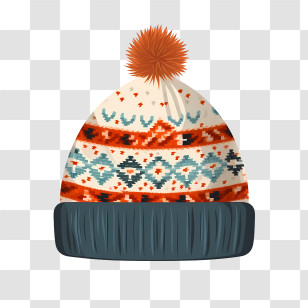 Knitted Hat
 - Knitted Winter Hat With Pom-Pom Transparent PNG