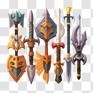 Axes
 - Illustrated Fantasy Weapon Set Transparent PNG