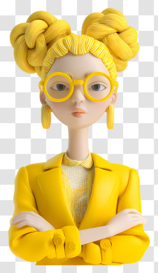 Yellow Hair Business Woman - Stylish Woman In Yellow Outfit Transparent PNG