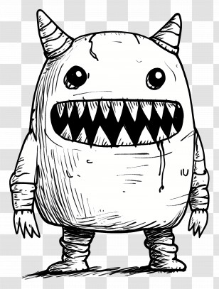 Domo Kun - Scary Monster Cartoon Drawing Transparent PNG
