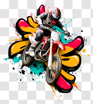 Dynamic Sport Shot - Motocross Rider Action Art Transparent PNG