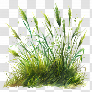 Grass Land - Green Grass Illustration With Plants Transparent PNG