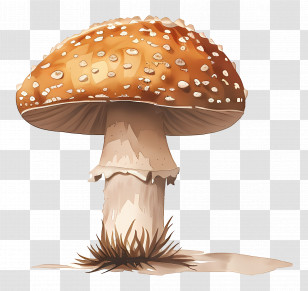 Button Mushroom - Realistic Red Spotted Mushroom Illustration Transparent PNG