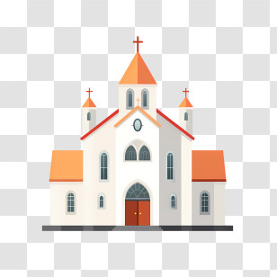 Church - Church With Orange Roof Illustration Transparent PNG