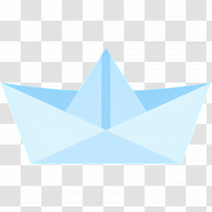 Paper Boat - Blue Paper Boat Origami Design Transparent PNG