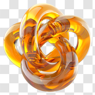 Rope Knot Shape - Abstract Orange Knot Transparent PNG