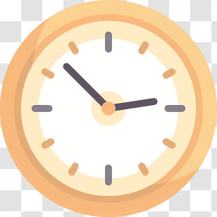 Clock Icon - Minimalist Analog Clock Design Transparent PNG