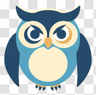 Cartoon Owl - Blue Owl Illustration For Cute Animal Design Transparent PNG